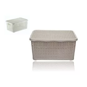 KOSÁR RATTAN SZÖGLETES TETŐVEL 30L 1DB