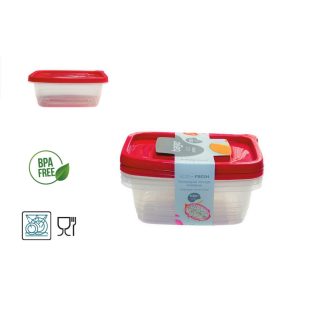   Ételes Tároló Doboz Szett Téglalap 3 Darabos 3*1130ml BG-658 