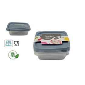 ÉTEL TÁROLÓ SZETT SZÖGLETES 3X990ML BG-659 1CS