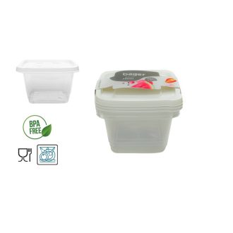   Ételes Tároló Doboz Szett Szögletes 3 Darabos 3*1360ml BG-660 