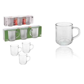 Bögre Üveg Kávé/Tea 3 Darabos 240ml YE5000040/YE6000720