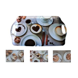 Tálca Melamin Kávé Dekoros 38*23cm 170459040