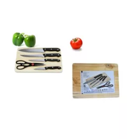 EXCELLENT HOUSEWARE KÉS SZETT VÁGÓDESZKÁVAL 6RÉSZES 1CS