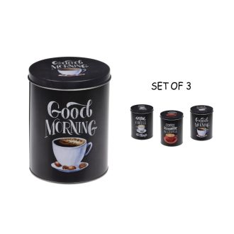   Tárolódoboz Fém Kerek 3 Darabos Coffee 170482500/170485800 