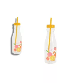 ÜVEG MŰANYAG+SZÍVÓSZÁL DEKOROS 170488570 650ML 1DB