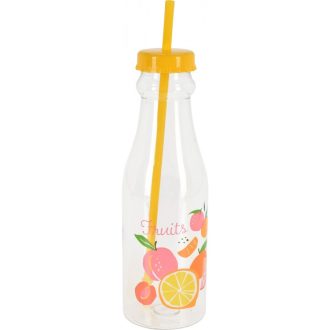Üveg Műanyag+Szívószál Dekoros 650ml 170488570 